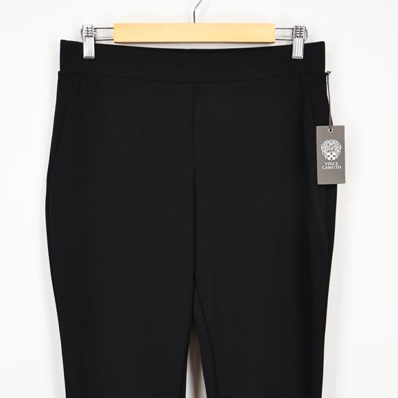 NWT Vince Camuto Crepe Ponte Split Hem Relaxed-Fit Pant Rich Black Size Small - Picture 3 of 8
